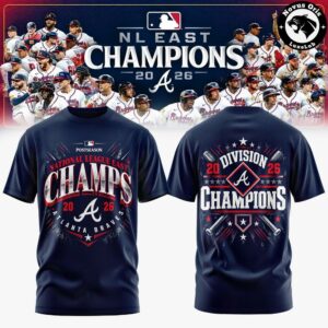 Atlanta Braves NL East Champions 2026 Navy Graphic T-Shirt