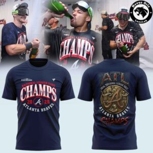 Atlanta Braves NL East Champions 2026 Navy Graphic T Shirt 4