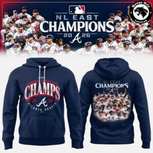 Atlanta Braves NL East Champions 2026 Navy Pullover Hoodie 2