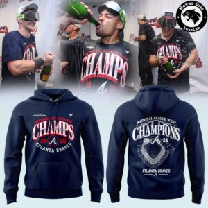 Atlanta Braves NL East Champions 2026 Navy Pullover Hoodie 3