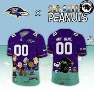 Baltimore Ravens x Peanuts Snoopy 2026 Custom Limited Football Jersey 2
