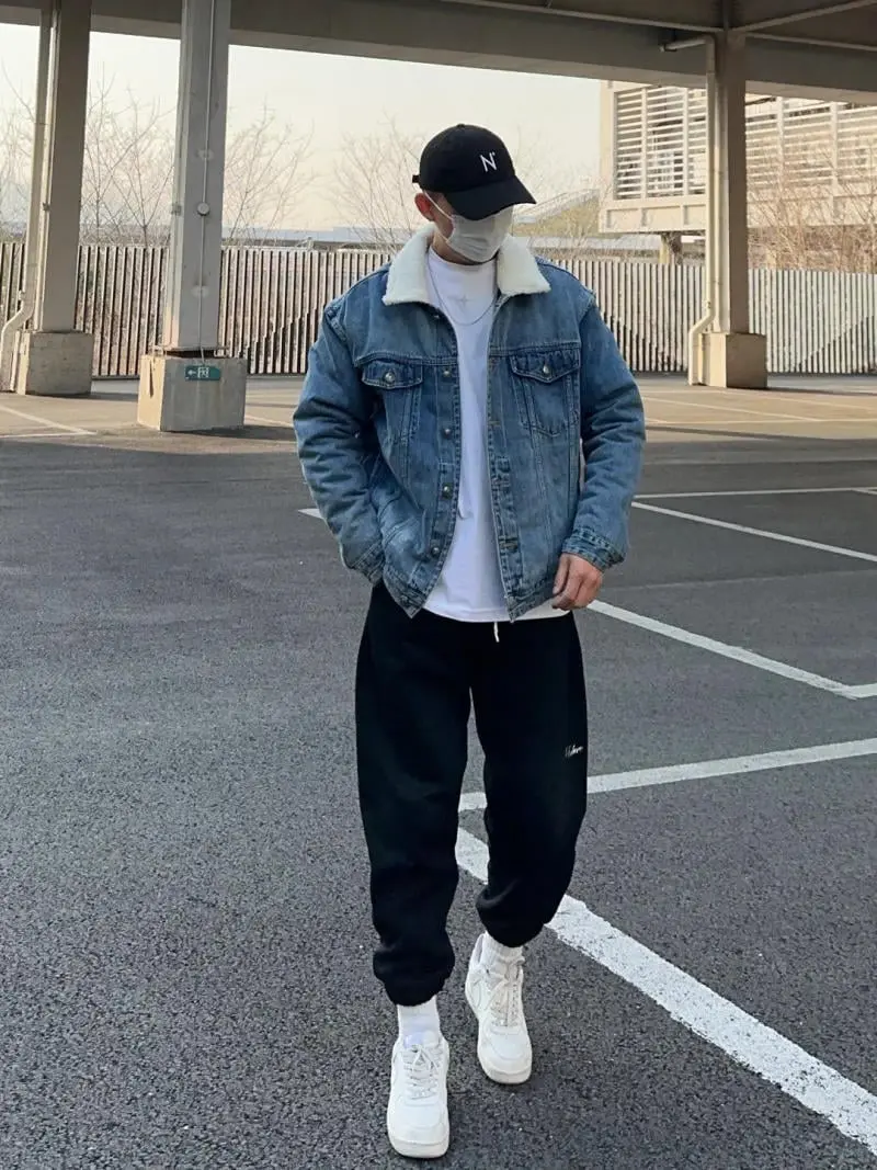 Baseball Cap + Denim Jacket + Joggers