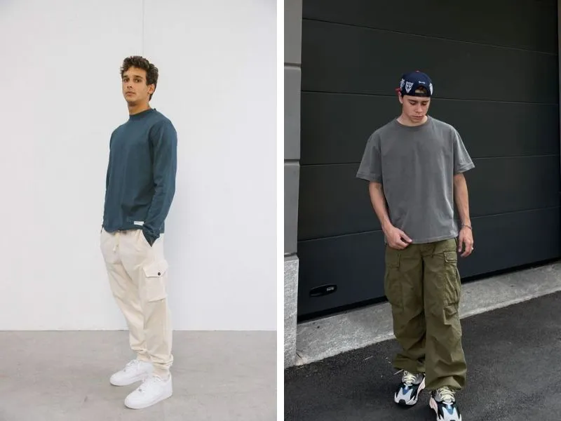Baseball Cap + Oversized Tee + Cargo Pants