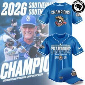 Biloxi Shuckers South Division Champions 2026 Royal Blue Baseball Jersey 1