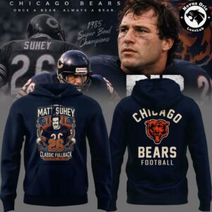 Chicago Bears Matt Suhey Number 26 Classic Fullback Hoodie