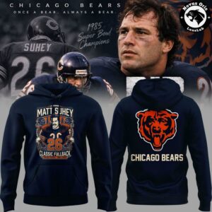 Chicago Bears Matt Suhey Number 26 Classic Fullback Hoodie 4