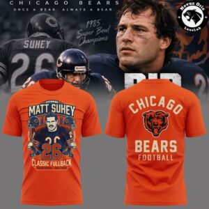 Chicago Bears Matt Suhey Number 26 Classic Fullback T Shirt 3