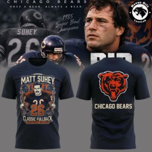 Chicago Bears Matt Suhey Number 26 Classic Fullback T Shirt 4