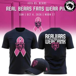 Chicago Bears Real Bears Fans Wear Pink Ribbon 2026 Graphic T-Shirt