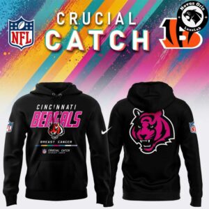 Cincinnati Bengals 2026 Crucial Catch Intercept Cancer Pullover Hoodie 10