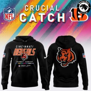 Cincinnati Bengals 2026 Crucial Catch Intercept Cancer Pullover Hoodie 15