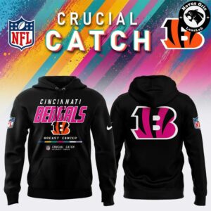 Cincinnati Bengals 2026 Crucial Catch Intercept Cancer Pullover Hoodie 3