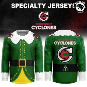 Cincinnati Cyclones Elf Matinee 2026 Green Specialty Hockey Jersey