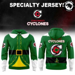 Cincinnati Cyclones Elf Matinee 2026 Green Specialty Hoodie