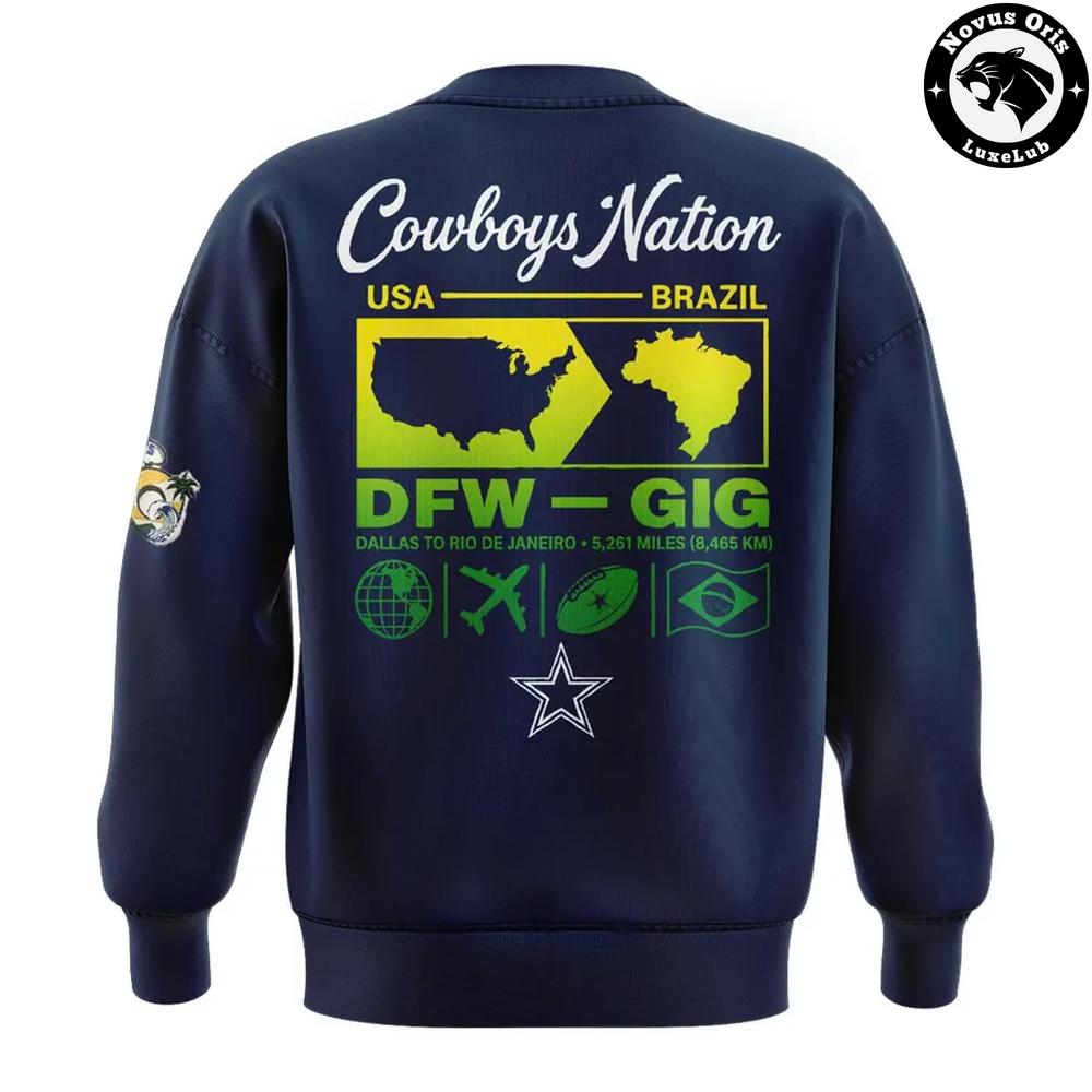 Dallas Cowboys NFL Rio de Janeiro Brazil Game 2026 Graphic Sweatshirt Dallas Cowboys NFL Rio de Janeiro Brazil Game 2026 Graphic Sweatshirt