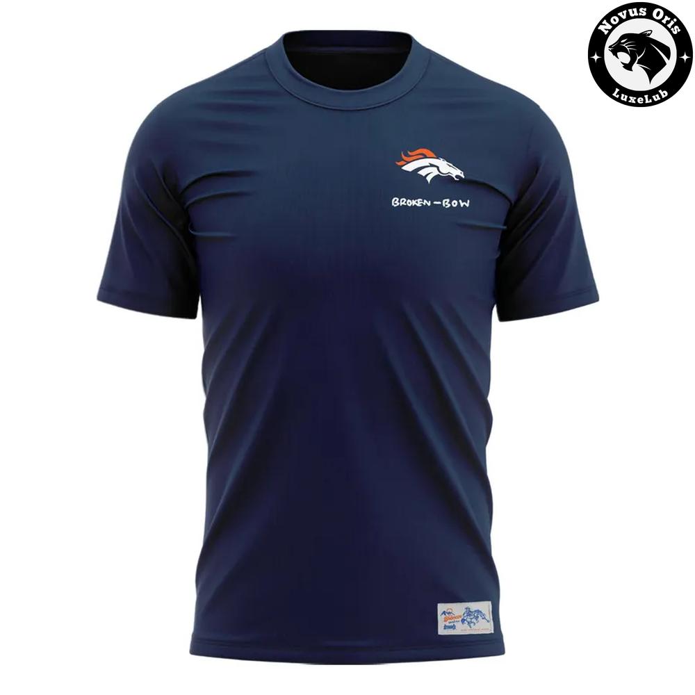 Denver Broncos Broken Bow 2026 Navy Graphic T-Shirt Denver Broncos Broken Bow 2026 Navy Graphic T-Shirt