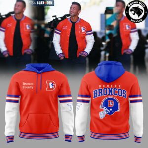 Denver Broncos Welcome Home Tim Tebow Orange Blue Graphic Hoodie 2