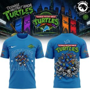 Detroit Lions Teenage Mutant Ninja Turtles 2026 Graphic T Shirt 2