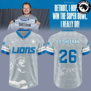 Detroit Lions x Ed Sheeran Edition 2026 Graphic Football Jersey 3