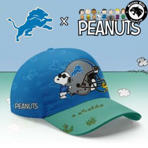 Detroit Lions x Peanuts Night Snoopy Custom Football Jersey 3