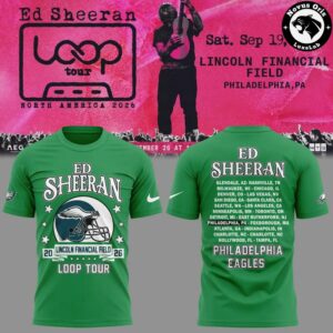 Ed Sheeran Loop Tour 2026 Philadelphia Eagles Graphic T Shirt 1