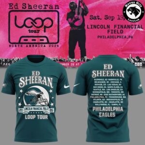 Ed Sheeran Loop Tour 2026 Philadelphia Eagles Graphic T Shirt 2