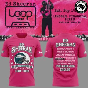 Ed Sheeran Loop Tour 2026 Philadelphia Eagles Graphic T Shirt 3