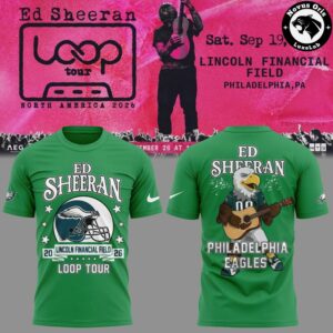 Ed Sheeran Loop Tour 2026 Philadelphia Eagles Graphic T Shirt 4