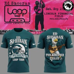 Ed Sheeran Loop Tour 2026 Philadelphia Eagles Graphic T Shirt 5