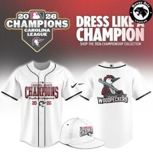 Fayetteville Woodpeckers Carolina League Champions 2026 Baseball Jersey 2