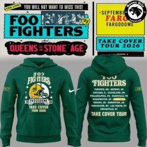 Foo Fighters x North Dakota State Bison Take Cover Tour 2026 Hoodie