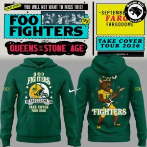 Foo Fighters x North Dakota State Bison Take Cover Tour 2026 Hoodie 2