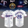 Guns N’ Roses x Texas Rangers 2026 Globe Life Field Baseball Jersey
