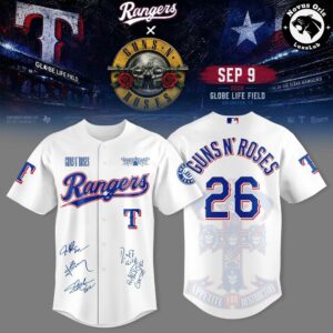 Guns N Roses x Texas Rangers 2026 Globe Life Field Baseball Jersey 2