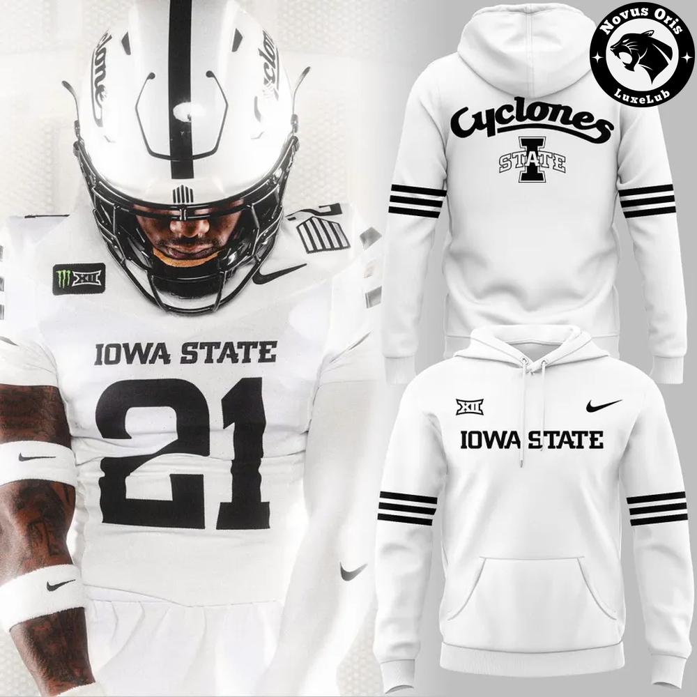 Iowa State Cyclones 2026 Icy Whites Uniform White Pullover Hoodie Iowa State Cyclones 2026 Icy Whites Uniform White Pullover Hoodie