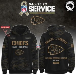 Kansas City Chiefs NFL Salute To Service 2026 Custom Camo Hoodie