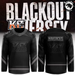Kansas City Mavericks Blackout Black Friday Hockey Jersey 1
