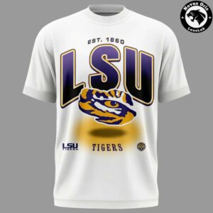 LSU Tigers EST 1860 Vintage Logo White Graphic T Shirt 2