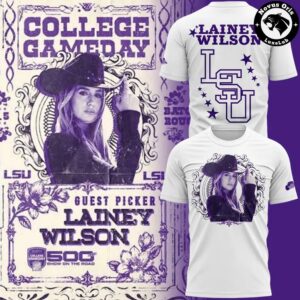 LSU Tigers Football x Lainey Wilson College GameDay 2026 T Shirt 4