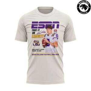 LSU Tigers Football x Sam Leavitt 500th ESPN College GameDay T Shirt 3
