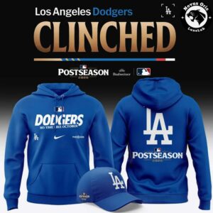 Los Angeles Dodgers 2026 Postseason Clinched Royal Blue Hoodie 3