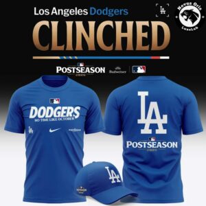 Los Angeles Dodgers 2026 Postseason Clinched Royal Blue T Shirt 3