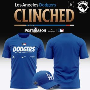 Los Angeles Dodgers 2026 Postseason Clinched Royal Blue T Shirt 4