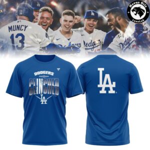 Los Angeles Dodgers 2026 Postseason Clinched Royal Blue T Shirt 5