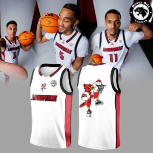 Louisville Cardinals Men’s Basketball New Look 2026 White Basketball Jersey