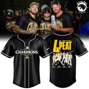 Milwaukee Brewers NL Central Champions 4 Peat 2026 Baseball Jersey 4