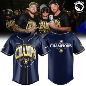 Milwaukee Brewers NL Central Champions 4 Peat 2026 Baseball Jersey 5