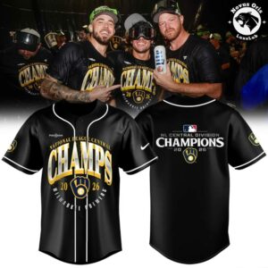 Milwaukee Brewers NL Central Champions 4 Peat 2026 Baseball Jersey 6