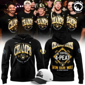 Milwaukee Brewers Win Our Way NL Central Champions 4 Peat 2026 Hoodie 2