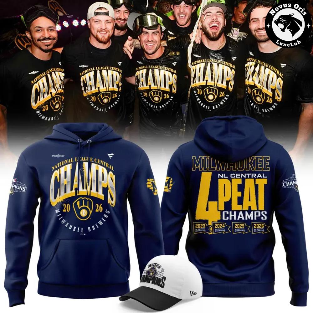 Milwaukee Brewers Win Our Way NL Central Champions 4 Peat 2026 Hoodie Milwaukee Brewers Win Our Way NL Central Champions 4 Peat 2026 Hoodie